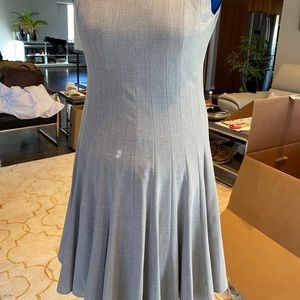 Grey fit and flare work dress